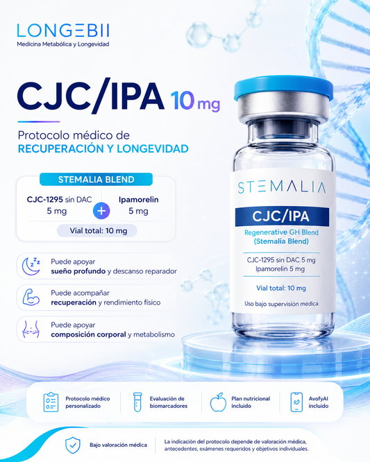 CJC/IPA 10 mg | Protocolo Médico de Recuperación y Longevidad