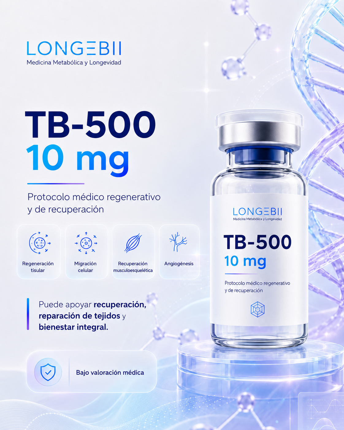 TB-500 10 mg | Protocolo Médico Regenerativo y Recuperación